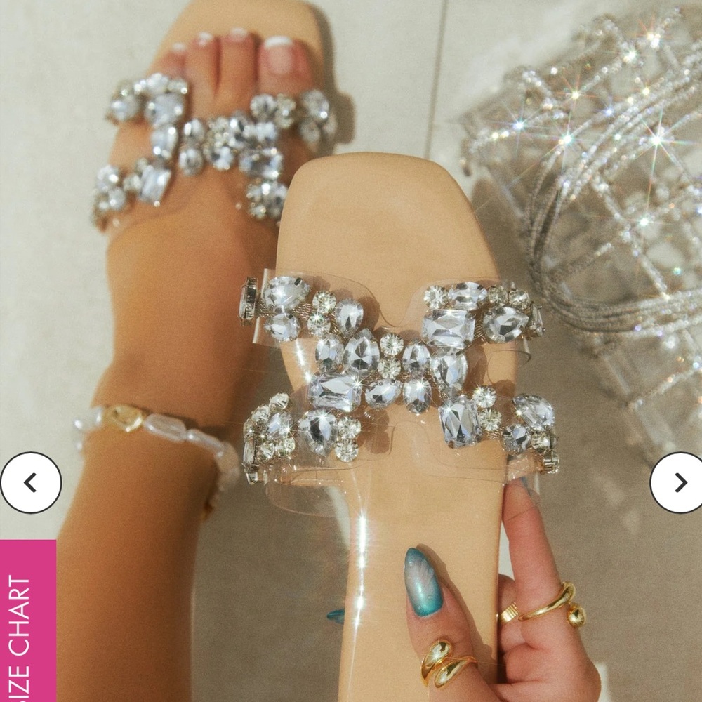 🔥 Liana Embellished Slip On Sandals🔥 7-11 Sizes